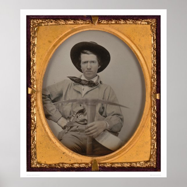 Joseph Sharp, with a pick axe, pan and gun (40010) Poster (Front)