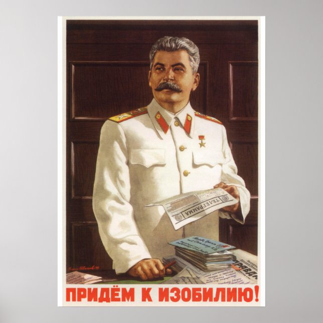 Joseph Stalin Soviet propaganda poster (Front)