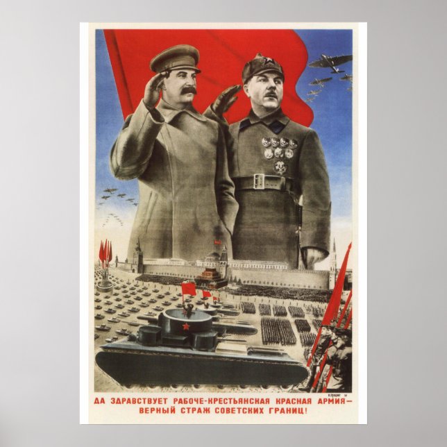 Joseph Stalin Soviet propaganda poster (Front)