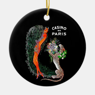 Josephine Baker Cheetah Jazz Age Ceramic Tree Decoration