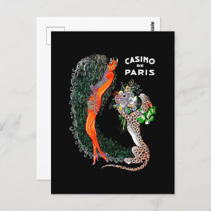 Josephine Baker Cheetah Jazz Age Postcard