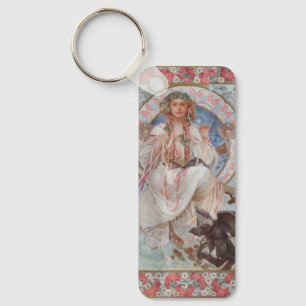 Josephine Crane Bradley as Lavia by Alphonse Mucha Key Ring