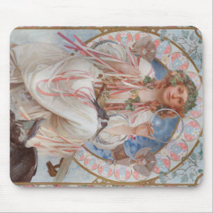 Josephine Crane Bradley as Lavia by Alphonse Mucha Mouse Mat