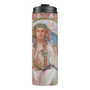 Josephine Crane Bradley as Lavia by Alphonse Mucha Thermal Tumbler