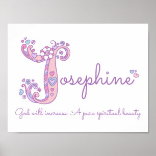 Josephine girls name pastel purple custom meaning poster