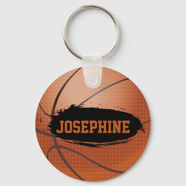 Josephine Grunge Basketball Personalised Keychain (Front)