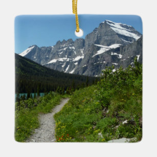 Josephine Lake Trail with Mount Guild at Glacier Ceramic Ornament