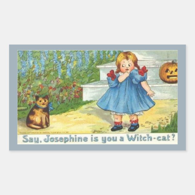 Josephine the witch Cat Rectangular Sticker (Front)