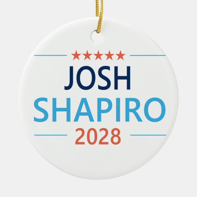 Josh Shapiro 2028 Ceramic Tree Decoration (Front)