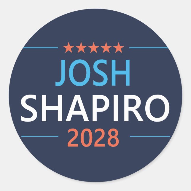 Josh Shapiro 2028 Classic Round Sticker (Front)