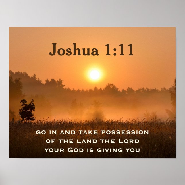 Joshua 1:11 Scripture Take Possession of the Land Poster (Front)
