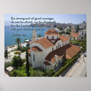 Joshua 1:9 Albanian Church Poster