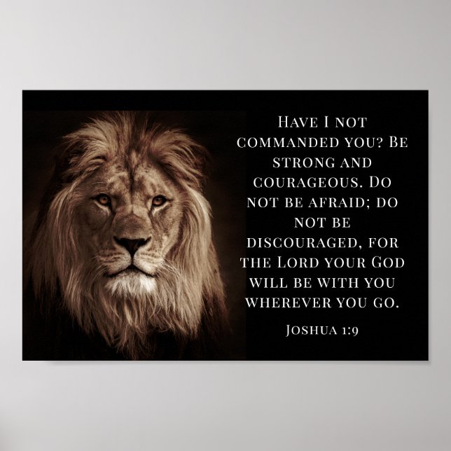Joshua 1:9, Be Strong and courageous Poster (Front)
