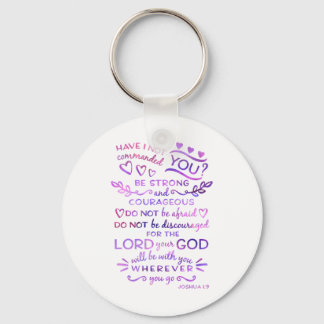 Joshua 1:9 Bible Scripture Verse Keychain