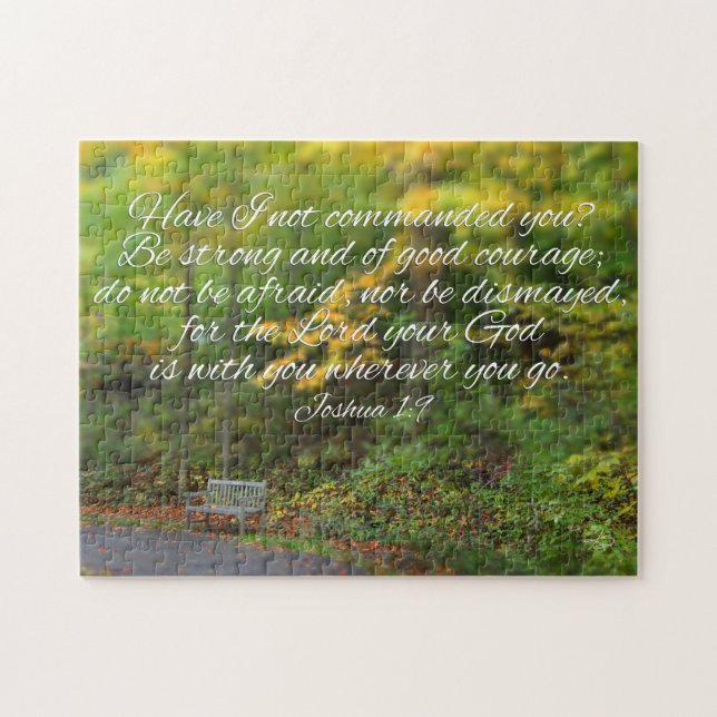 Joshua 1:9 Bible Verse Christian Nature Jigsaw Puzzle (Horizontal)