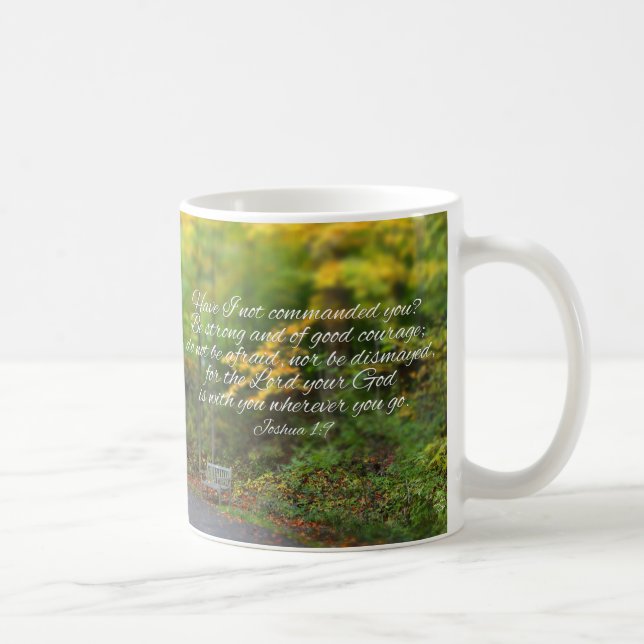 Joshua 1:9 Bible Verse Christian Scripture Coffee Mug (Right)
