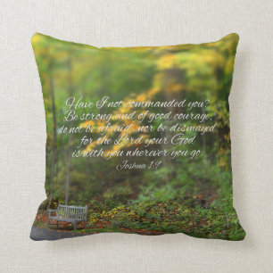 Joshua 1:9 Bible Verse Christian Scripture Cushion