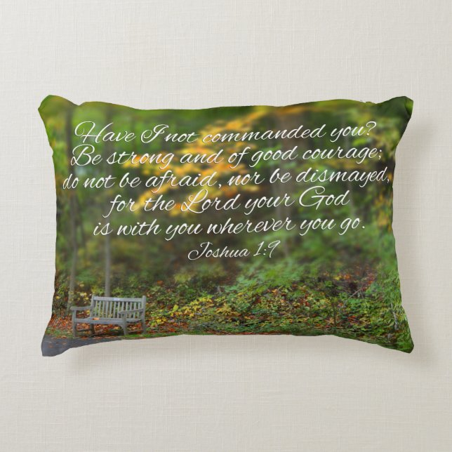 Joshua 1:9 Bible Verse Christian Scripture Decor Decorative Cushion (Front)