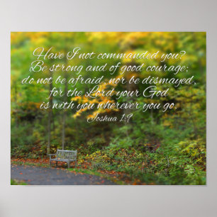 Joshua 1:9 Bible Verse Christian Scripture Poster