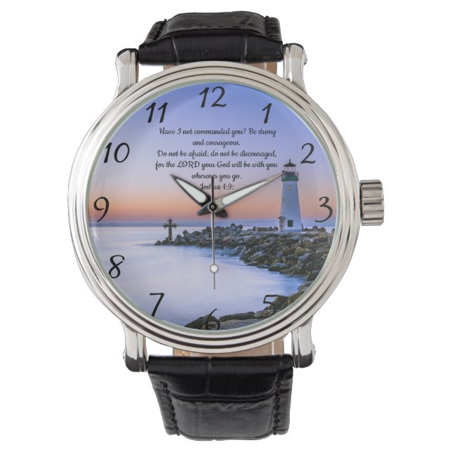 Joshua 1:9:Christian Faith prayer  Watch (Front)