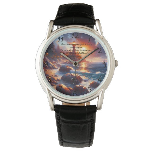 Joshua 1:9:Christian Faith prayer  Watch (Front)