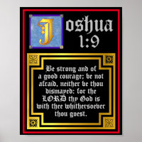 Joshua 1:9 Illuminated Old Testament Bible Verse