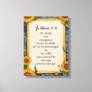 Joshua 1:9 NIV Bible Verse Art Canvas Print