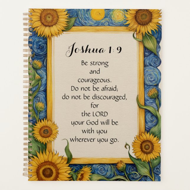 Joshua 1:9 NIV Bible Verse Art  Planner (Front)