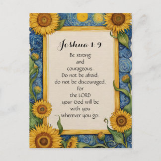 Joshua 1:9 NIV Bible Verse Art  Postcard