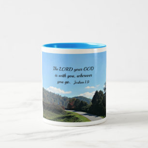 Joshua 1:9 The Lord your God is with you Two-Tone Coffee Mug