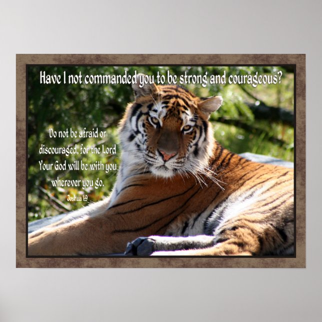 Joshua 1:9 Tiger Poster (Front)