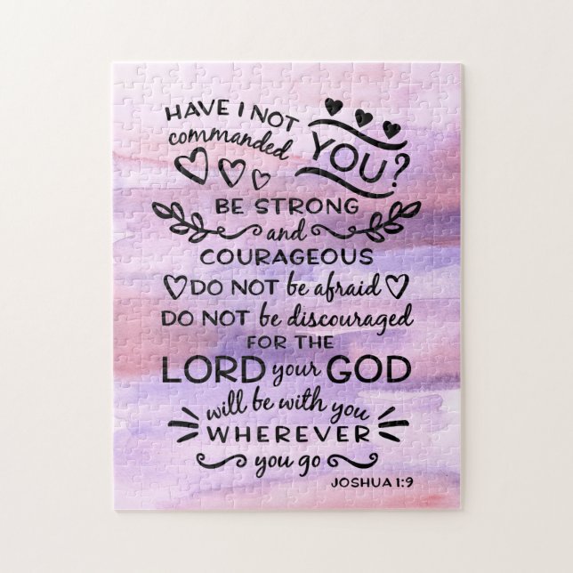 Joshua 1 Be Strong Bible Verse Jigsaw Puzzle (Vertical)