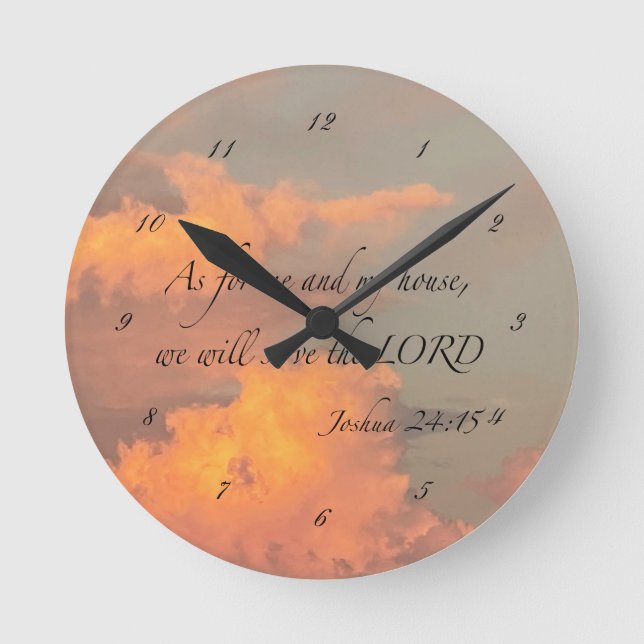 Joshua 24:15 As for me and…Acrylic Wall Clock (Front)