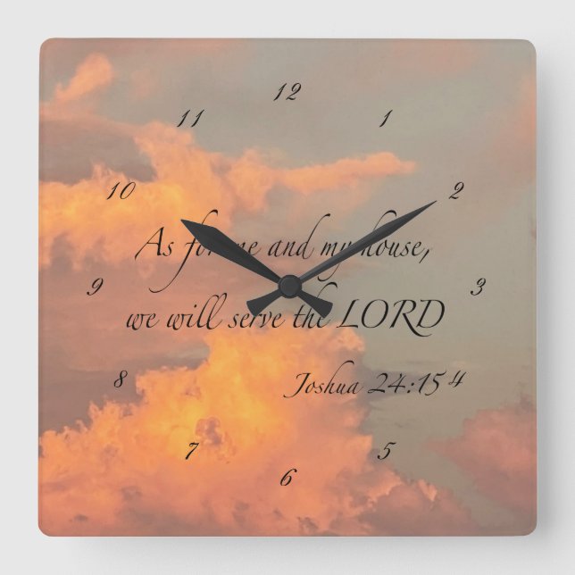 Joshua 24:15 As for me and…Acrylic Wall Clock (Front)