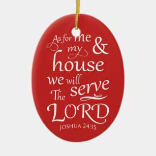 Joshua 24:15 As for me and my house... Ceramic Tree Decoration