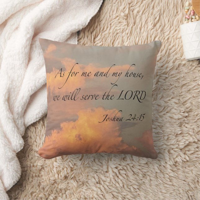Joshua 24:15 As for me and…Throw Pillow (Blanket)
