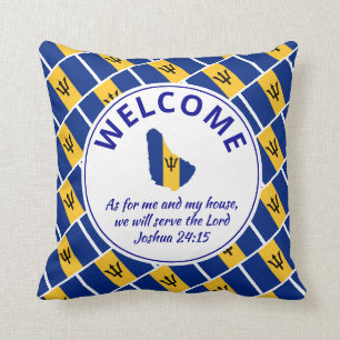 Joshua 24:15 As For Me BARBADOS Welcome Cushion