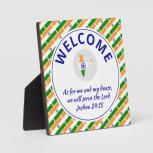 Joshua 24:15 As For Me INDIA Welcome Plaque