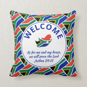 Joshua 24:15 As For Me SOUTH AFRICA Welcome Cushion