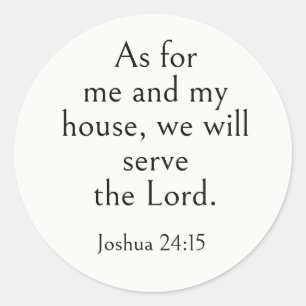 Joshua 24:15 Bible Verse, Encouraging Scripture Classic Round Sticker