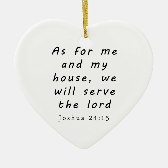 Joshua 24:15 ceramic tree decoration (Front)