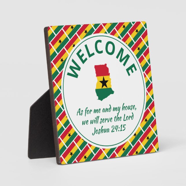 Joshua 24:15 Custom Welcome GHANA Plaque (Front)