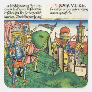 Joshua 6 4-21 The Fall of Jericho, from the 'Nurem Square Sticker