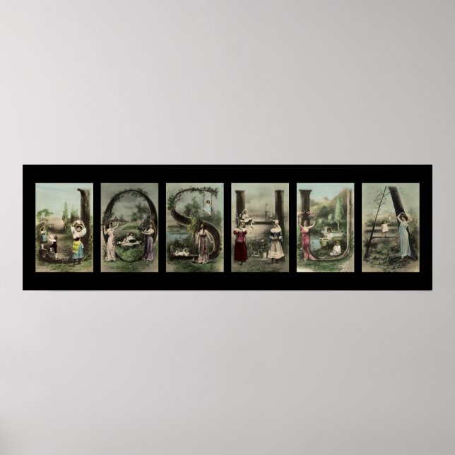 JOSHUA Alphabet Letter Name Art Poster (Front)