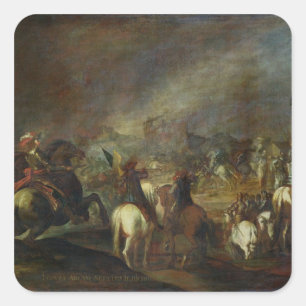 Joshua at the walls of Jericho Square Sticker