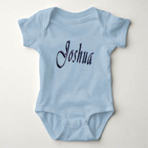 Joshua, Boys Name, Babys Blue Body Suit Baby Bodysuit