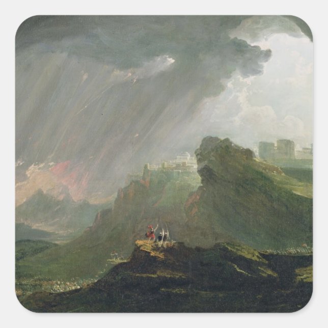 Joshua Commanding the Sun to Stand Still Upon Gibe Square Sticker (Front)