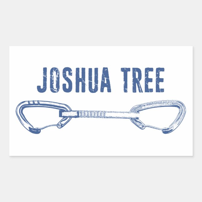 Joshua Tree California Climbing Quickdraw Rectangular Sticker (Front)