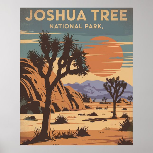 Joshua Tree california landscape desert sunset Poster (Front)