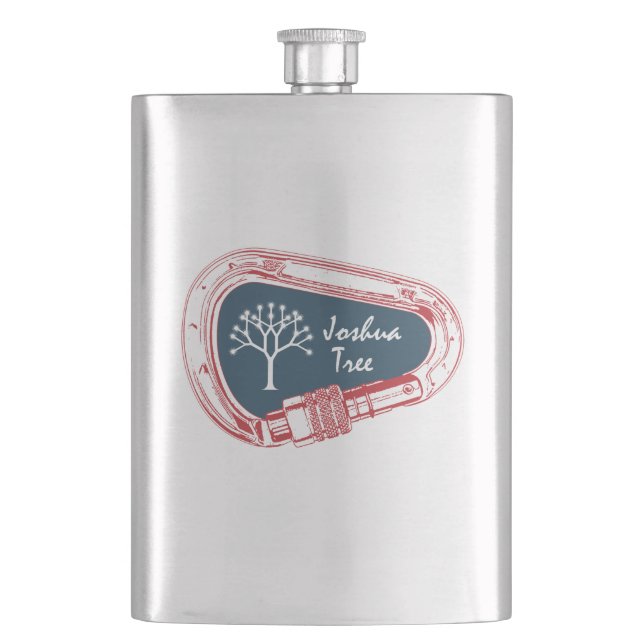 Joshua Tree Climbing Carabiner Hip Flask (Front)